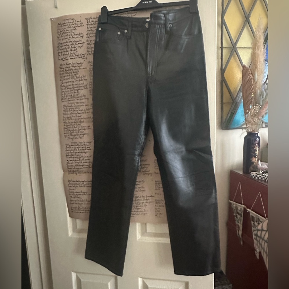 Agolde 90’s pinch waist recycled leather pants GC